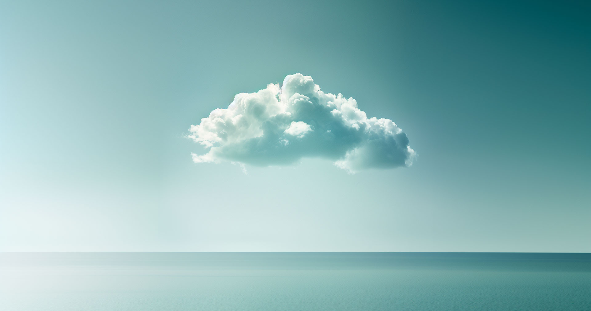 Einzelne Wolke am Himmel als Symbol für die Cloud